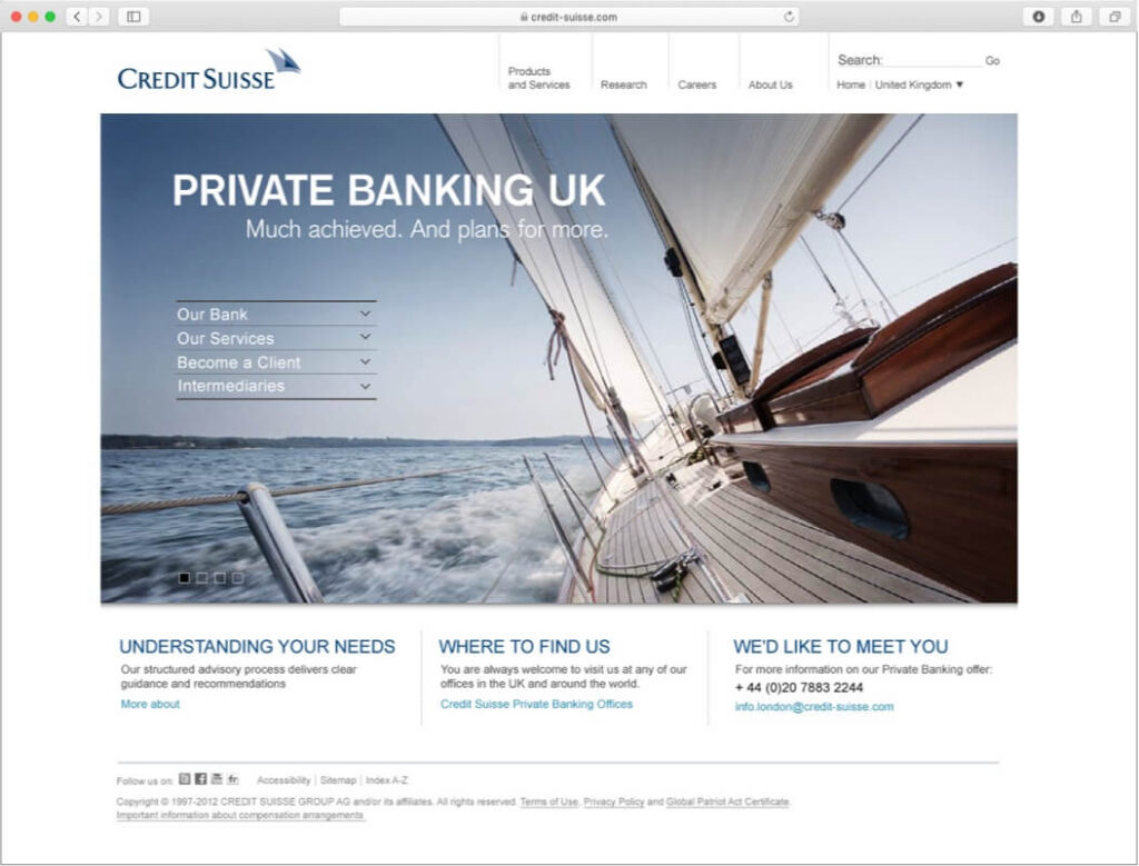 Corporate Website mit Segelyacht.